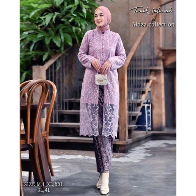 Set Tunik Fatimah Kancing Depan Busui Frendly/ Set Kebaya wisuda/ Kebaya Modern/ Stelan Kebaya Kondangan Set Tunik Pesta/ Kebaya Kondangan