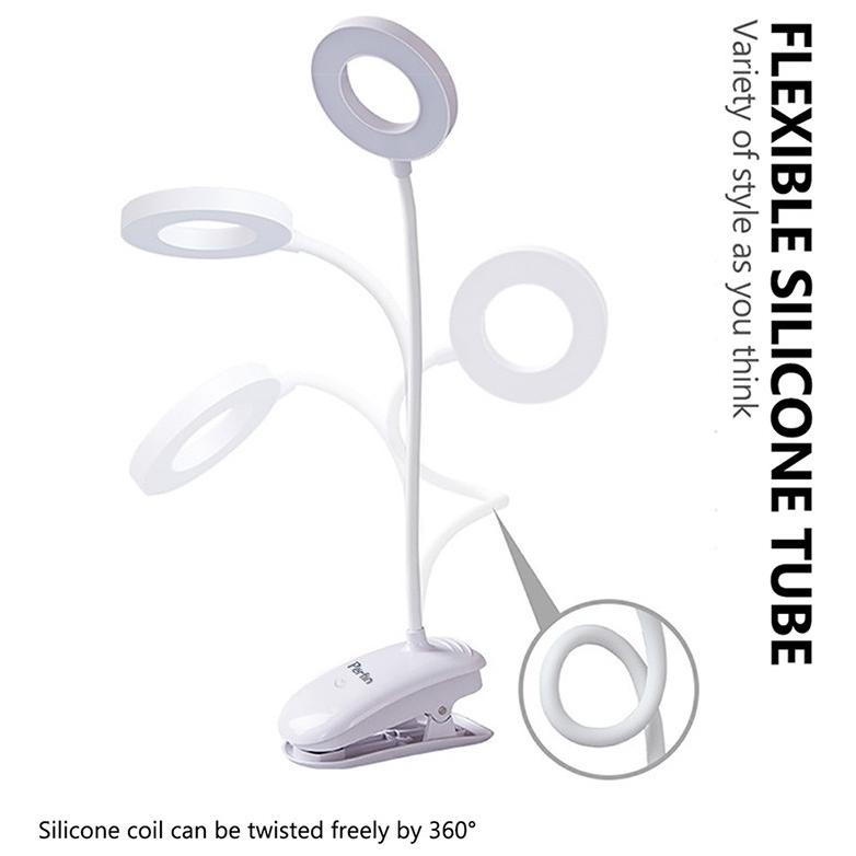 Bisa Cod Perfin PFLG01 Lampu Meja Lampu Belajar Jepit USB LED Portable Charge Touch Screen Adjustabl