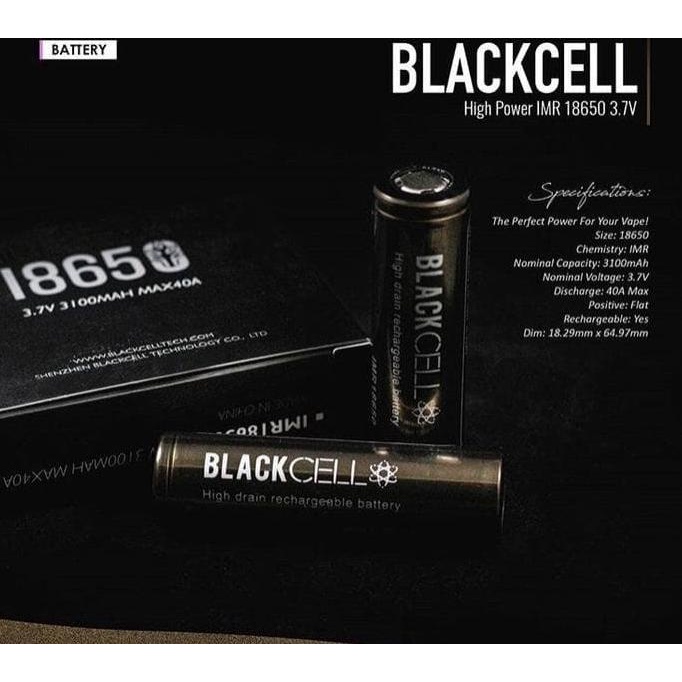 Battery Blackcell Imr 18650 3100Mah 40A Authentic Baterai Black Cell