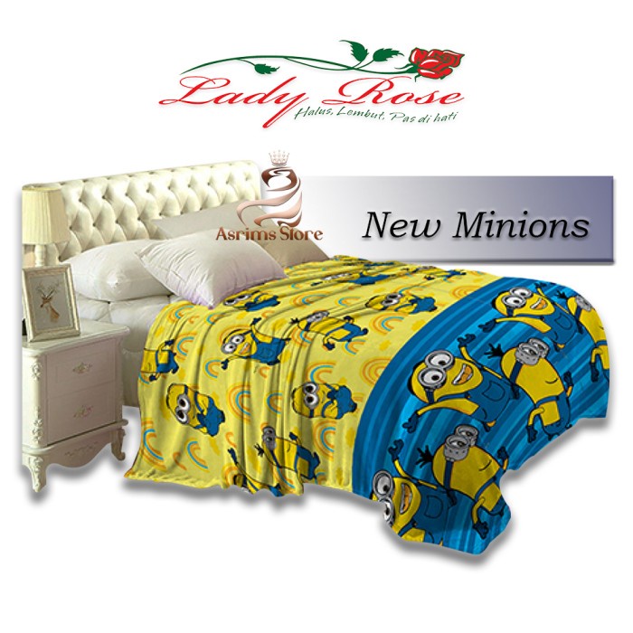 Slimut Bulu Dewasa Blanket Lady rose minion Terbaru Bahan Organik Lembut J4W2 Single Bisa Cod Bulu M