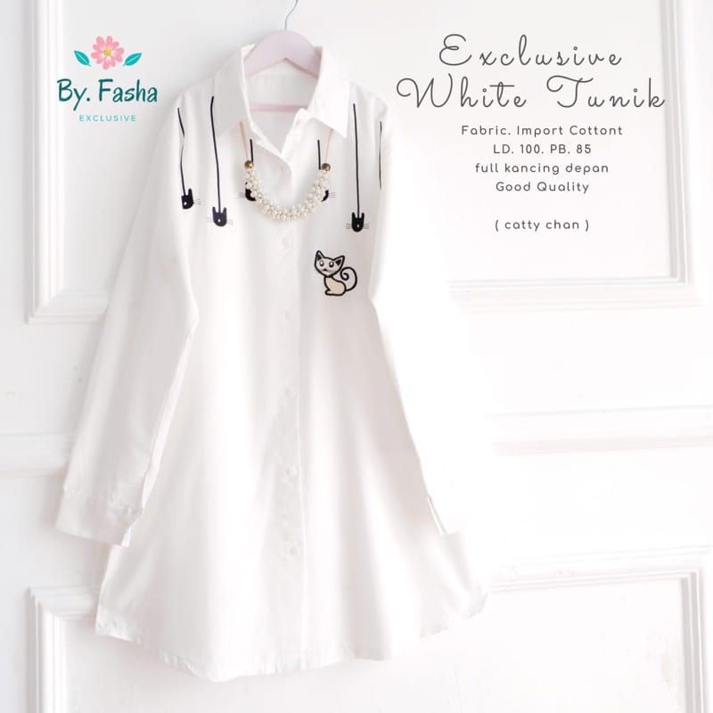 EXCLUSIVE WHITE TUNIK BY FASHA HIJAB