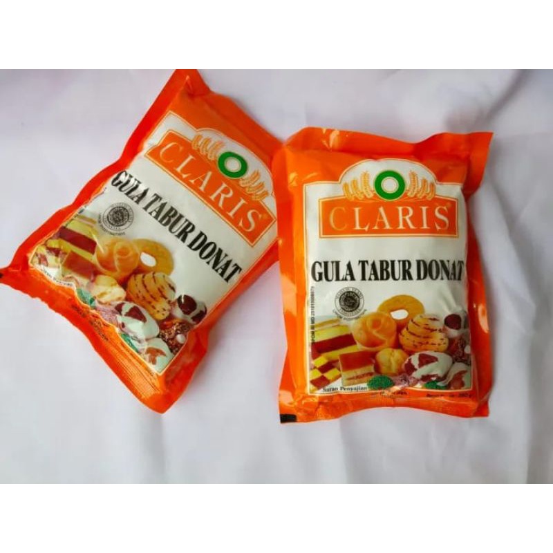 gula tabur donat claris / gula halus claris 250g /claris oren 250g