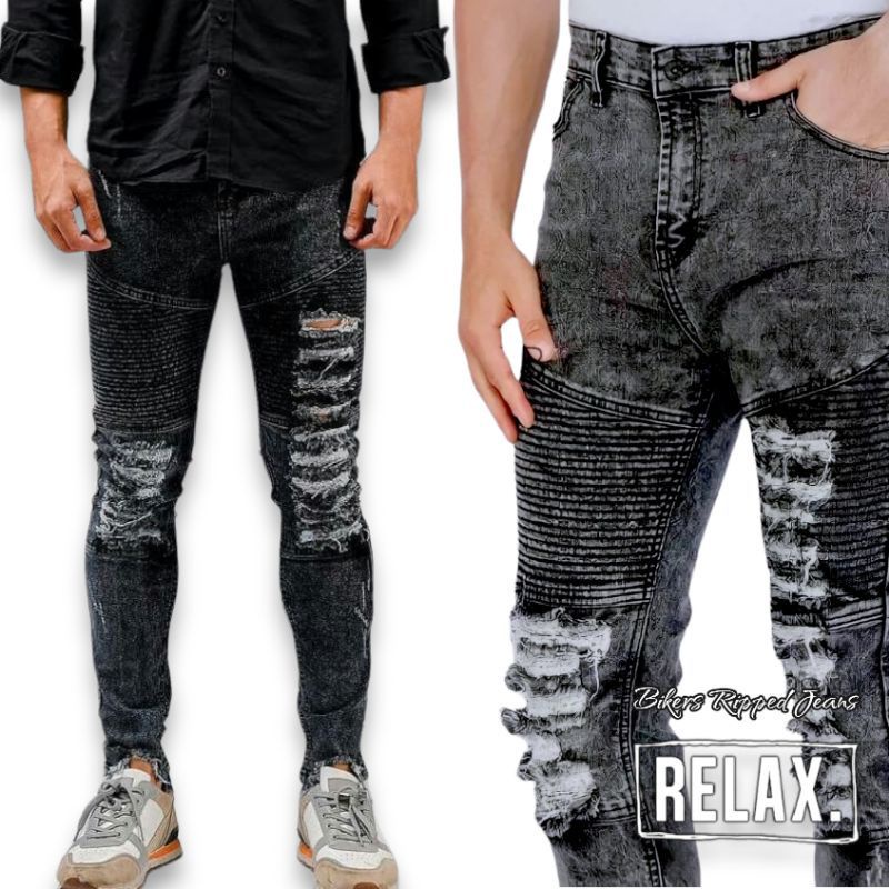 Celana Jeans Bikers Panjang Pria size 27-38 Premium Celana Bikers Panjang Premium