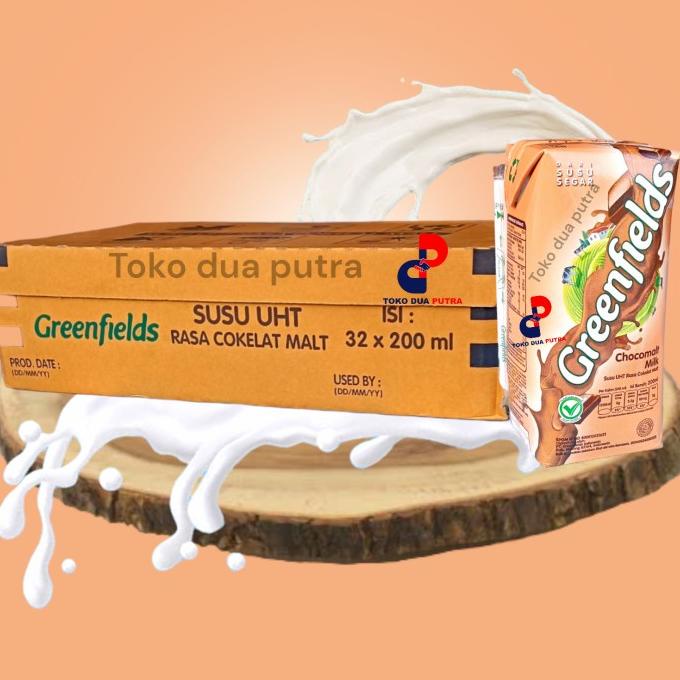 

susu greenfields UHT Coklat Choco malt 200 Ml X 32 Pcs (.1 karton.) ---NEW---