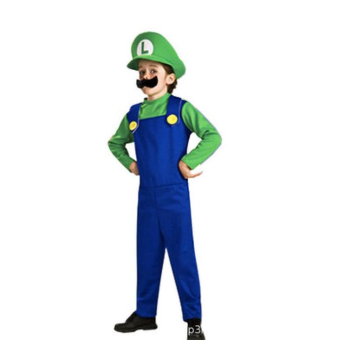 MARIO BROS KOSTUM SUPER MARIO LUIGI COSPLAY ANAK MARIO COSPLAU