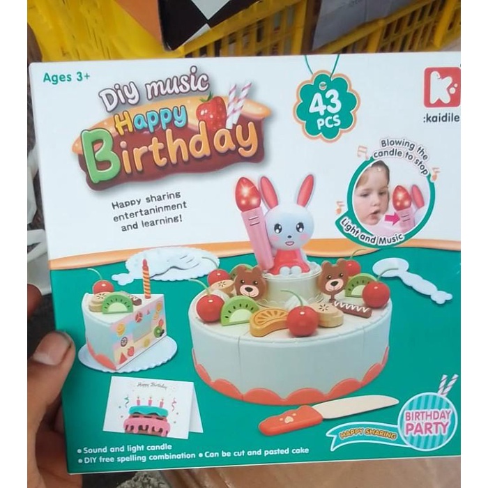 Terlaris Mainan Anak Kue Ulang Tahun Diy Cake Birthday Cake Lilin Nyala Slice