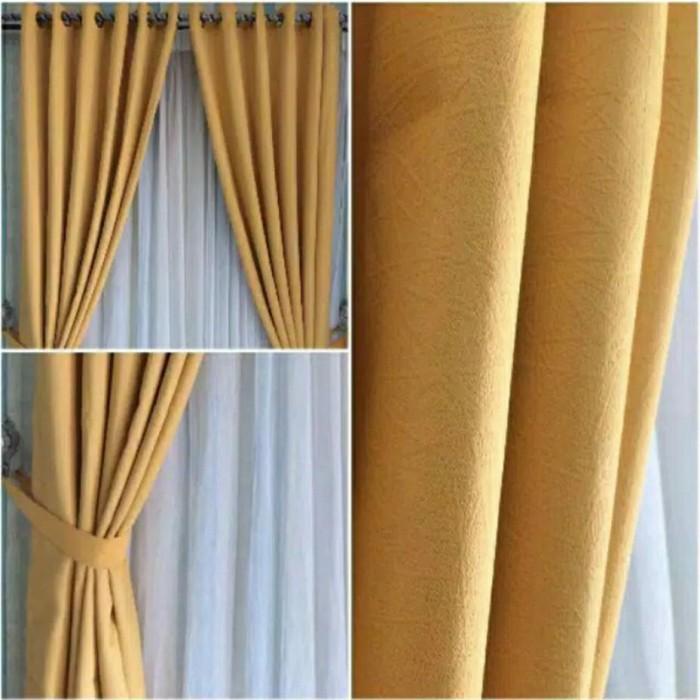 Terlaris Gorden Blackout Polos Gold/Kuning Model Semokring L100Cm