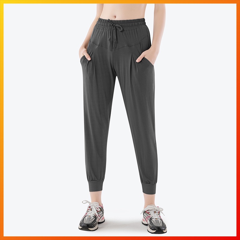 Lululemon leisure yoga sports pants European and American fitness pants women's drawstring leggings