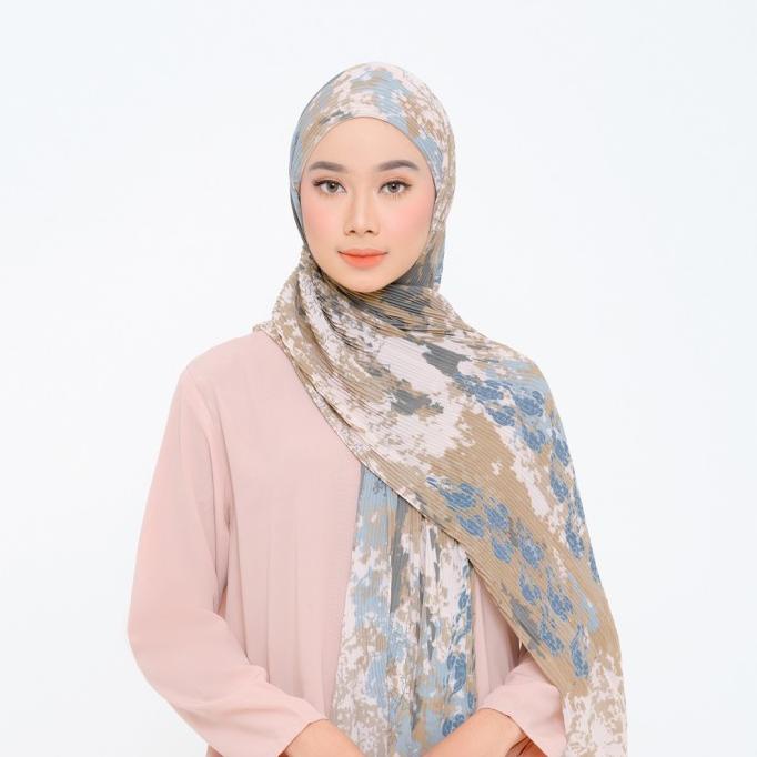 ZM - Cyril Mocca Pashmina Instant Plisket Jelita Indonesia Lamun Ombak