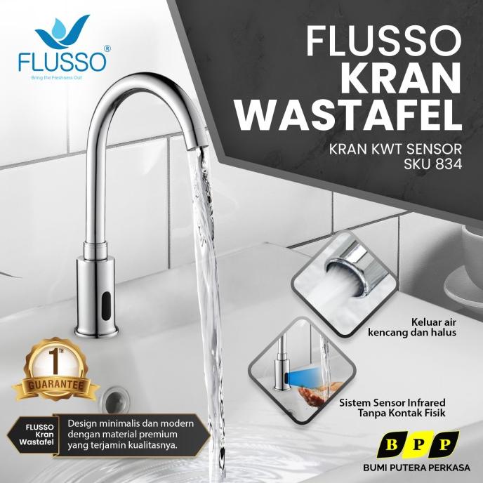 Kran Angsa Wastafel Sensor Otomatis Keran Air Sink Flusso KAWT