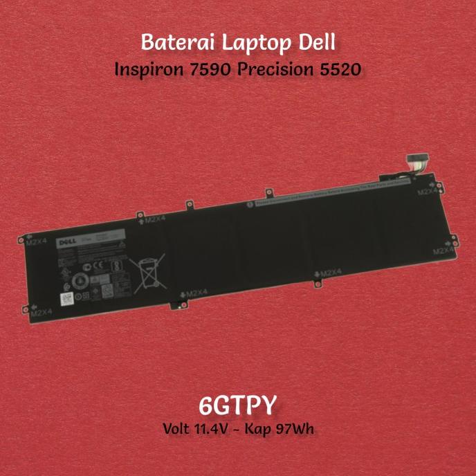 Baterai Laptop Dell Inspiron 7590 Precision 5520 6GTPY