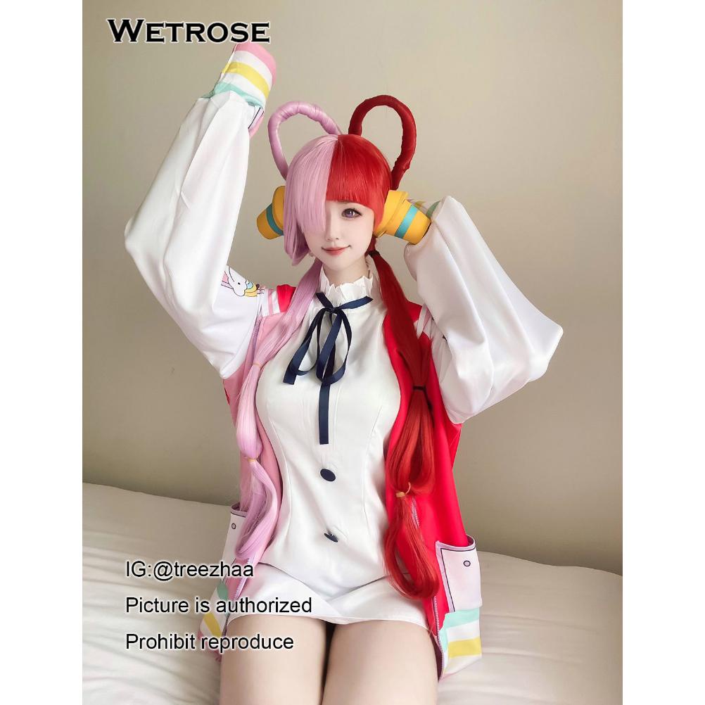 WetroseReady stock One Piece Theatrical Edition Red Film Shanks' Daughter Uta Cosplay Costume Dress 