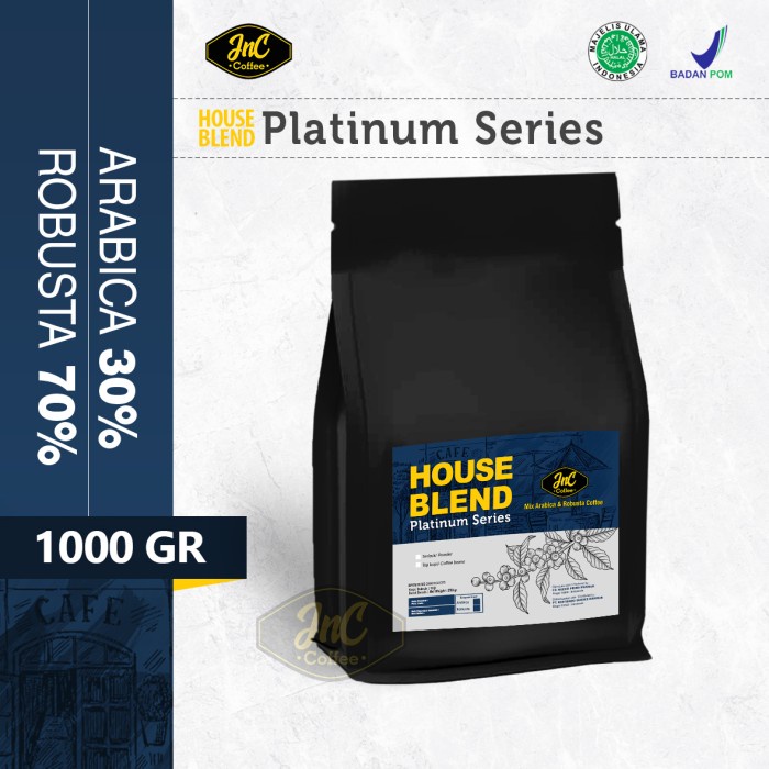 

BISA COD JnC House Blend Platinum 1 KG 30% Arabica 70% Biji Kopi Robusta /KOPI EUBE/KOPI KAPAL