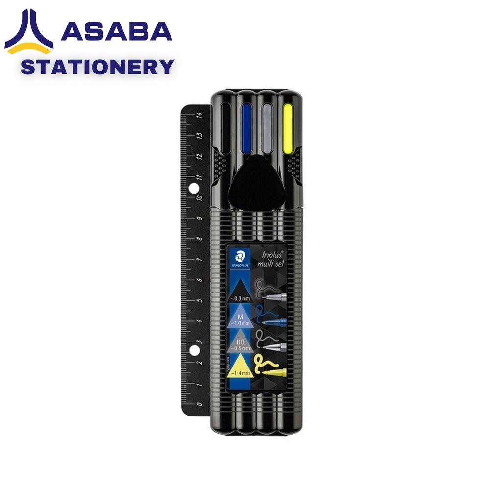 

ASABA STATIONERY - PAKET TULIS STAEDTLER TRIPLUS OFFICE MOBILE SET - 4PCS IN BLACK BOX .