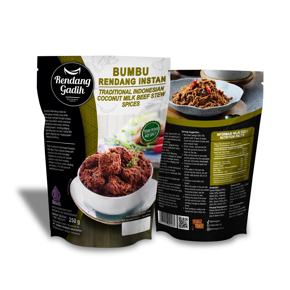 Bumbu Rendang Instan 250gr - Rendang Gadih