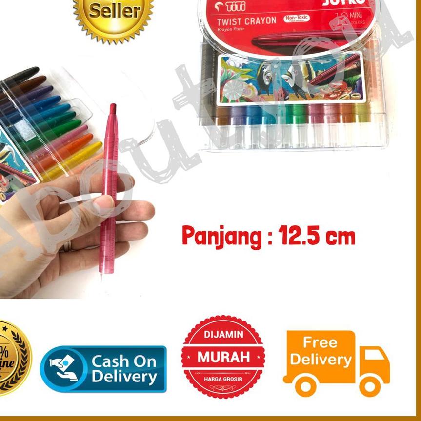

Promo | KF7 | Krayon PUTAR Crayon oil pastel TITI mini set 12 warna murah premium