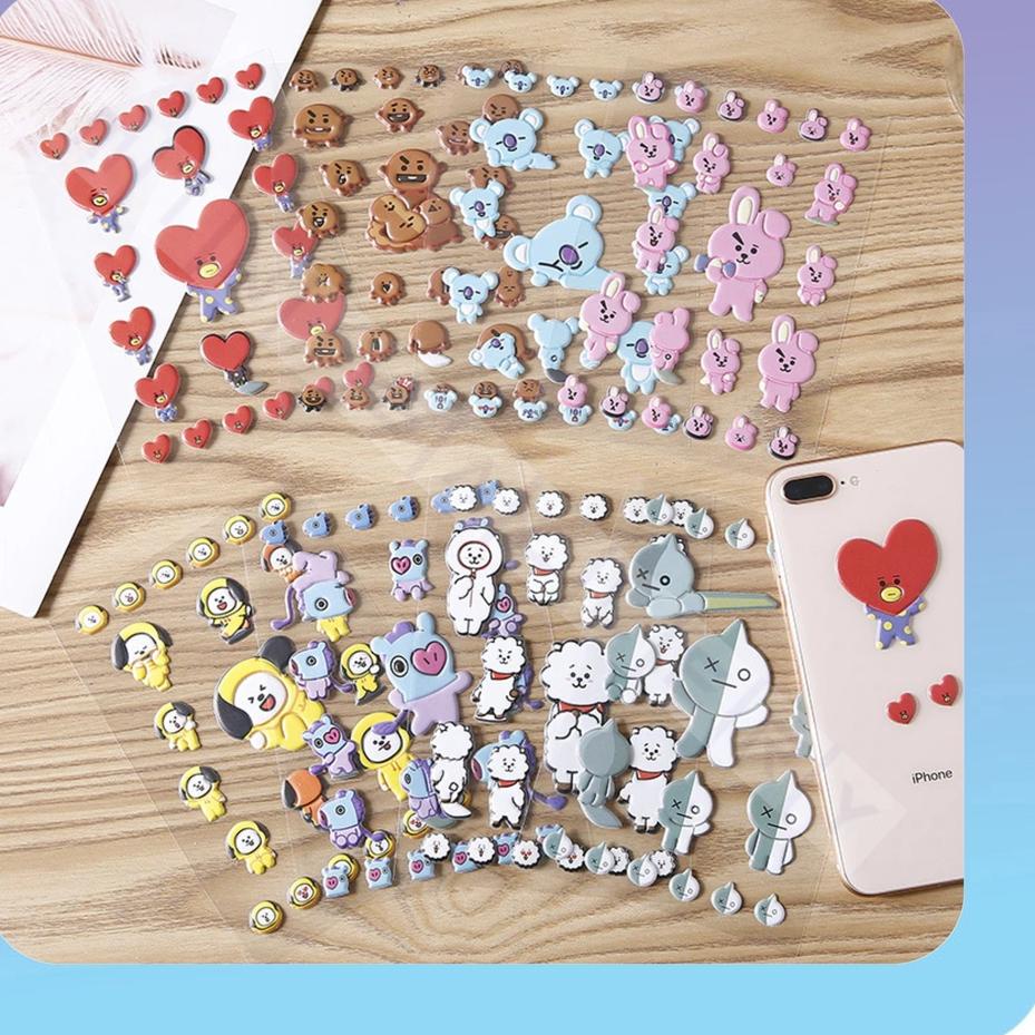 

COD | FG2 | MG 279 Stiker BT21 3D / Sticker Tata Chimmy Koya Cooky Shooky RJ Mang Van / Stiker BT21