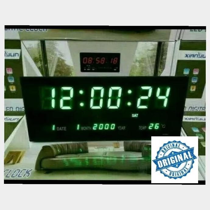 ~@~@~@~@] JAM LED Jam digital jam dinding kantor masjid 3615 Hijau