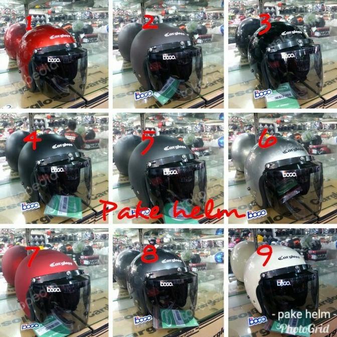 HELM CARGLOS CARGLOSS RETRO + VISOR/ KACA BOGO ORIGINAL FLAT/DATAR
