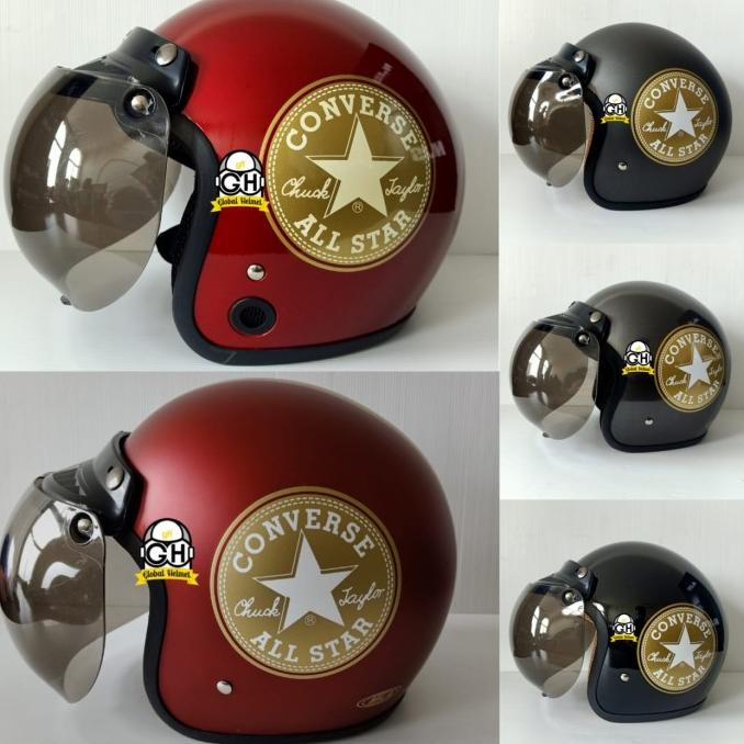 HELM BOGO MURAH MOTIF HELMM BOGO RETRO MOTIF HELM MOTOR BOGO RETRO