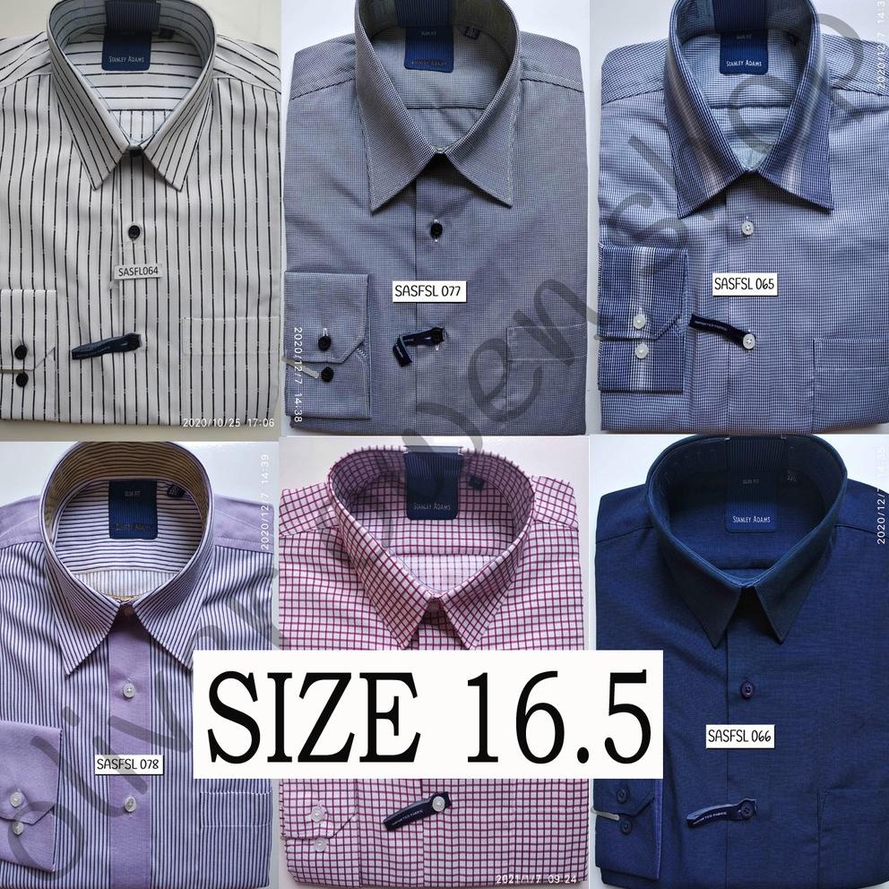 [KODE SSHMI] Kemeja Slim Fit Lengan Panjang Merk Stanley Adams Size 16.5