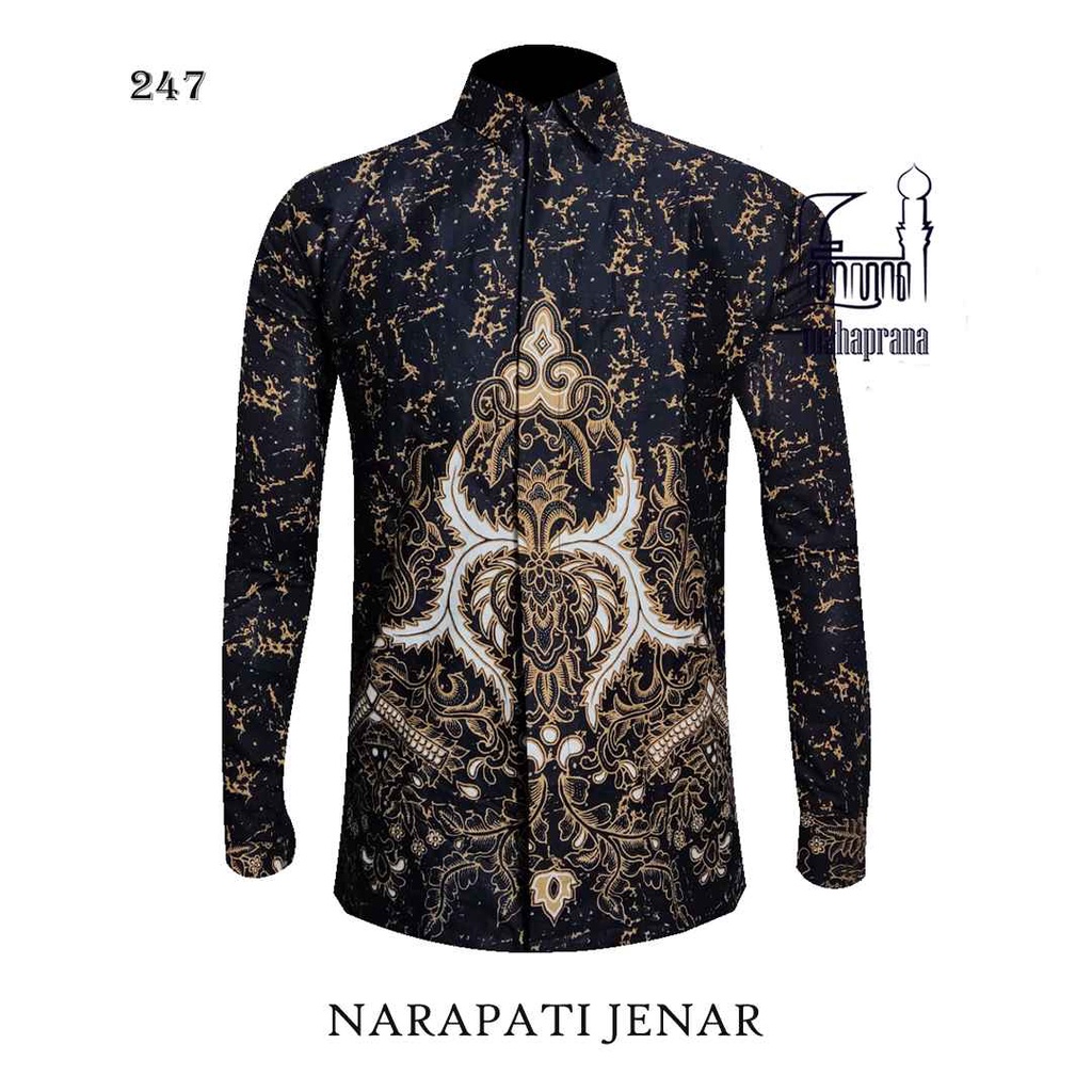 BATIK MAHAPRANA Motif NARAPATI JENAR Atasan Kemeja Batik Pria Lengan Panjang Full Furing MHP-247