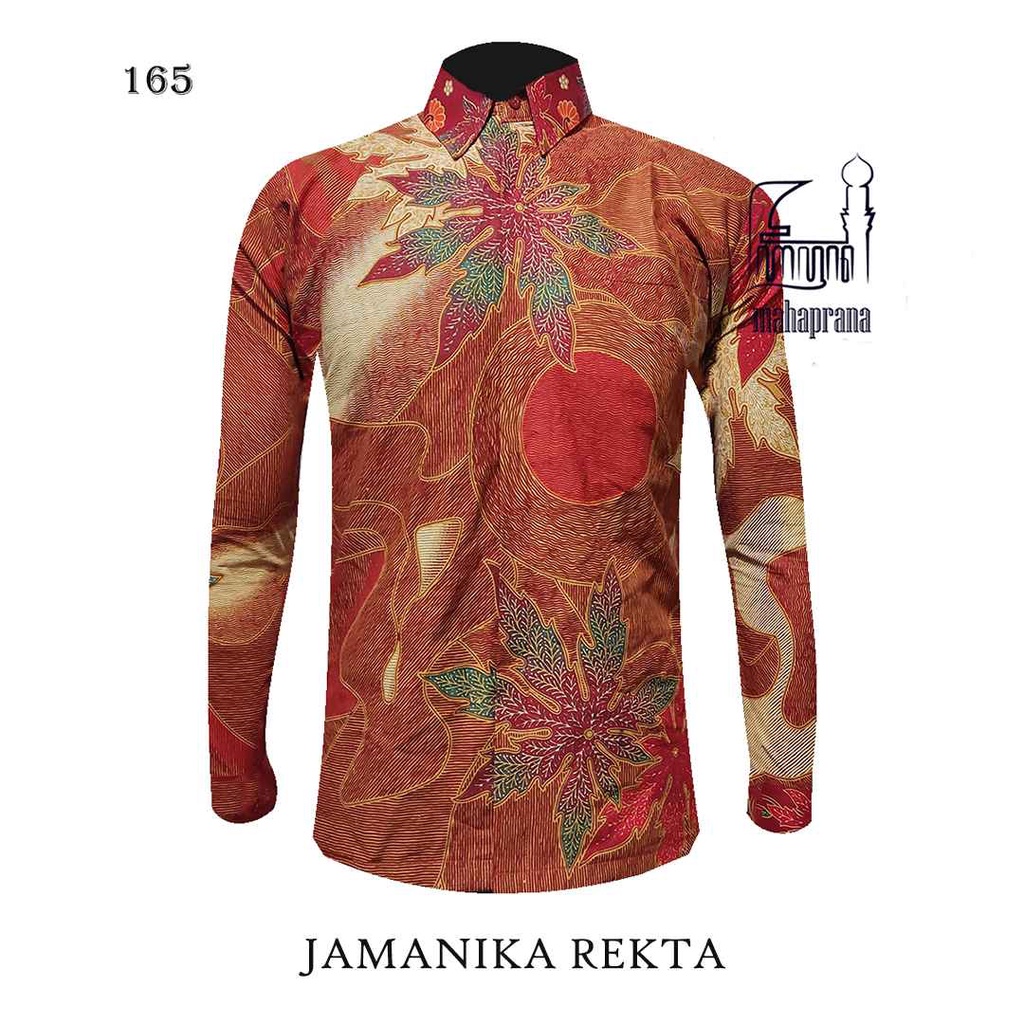 BATIK MAHAPRANA Motif JAMANIKA REKTA Atasan Kemeja Batik Pria Lengan Panjang Full Furing MHP-165