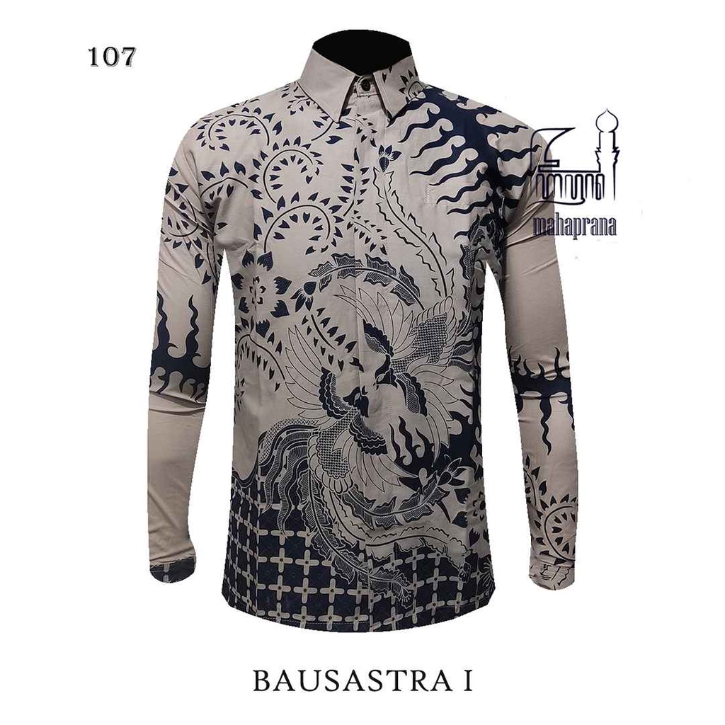 BATIK MAHAPRANA Motif BAUSASTRA I Atasan Kemeja Batik Pria Lengan Panjang Full Furing MHP-107