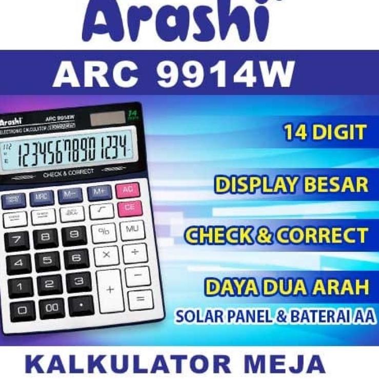 

Limited Edition♧ KALKULATOR ARASHI ARC 9914W 357➪