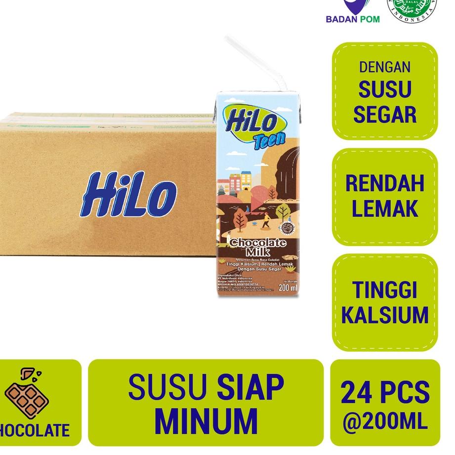 

Diskon | KP8 | 1 Karton - HiLo Teen UHT Chocolate Milk 200 ml x 24 pcs Ready to Drink (RTD) - Susu Tinggi Kalsium