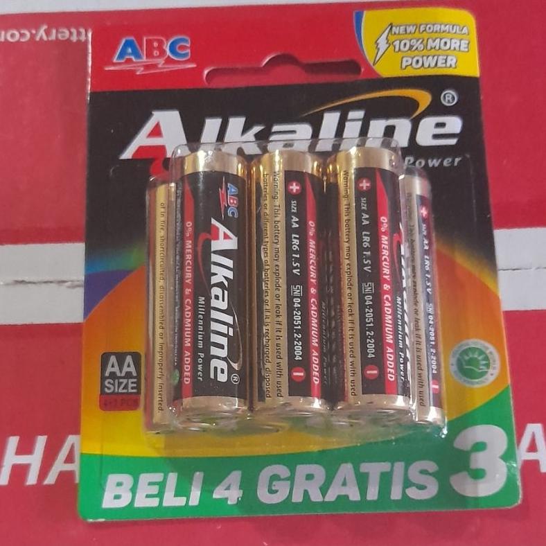 (COD) Baterai ABC Alkaline AA/A2 Isi 7 .,
