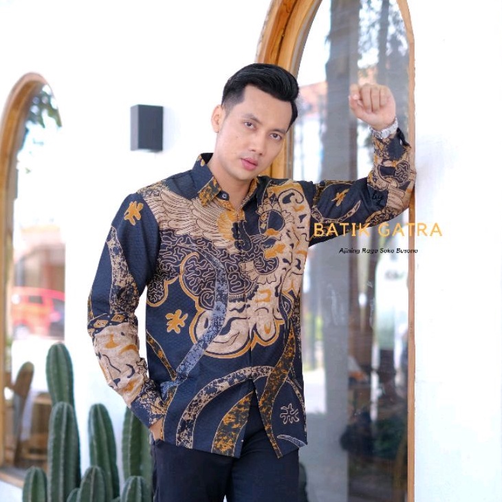 Batik pria lengan panjang sayap peksi lapis furing