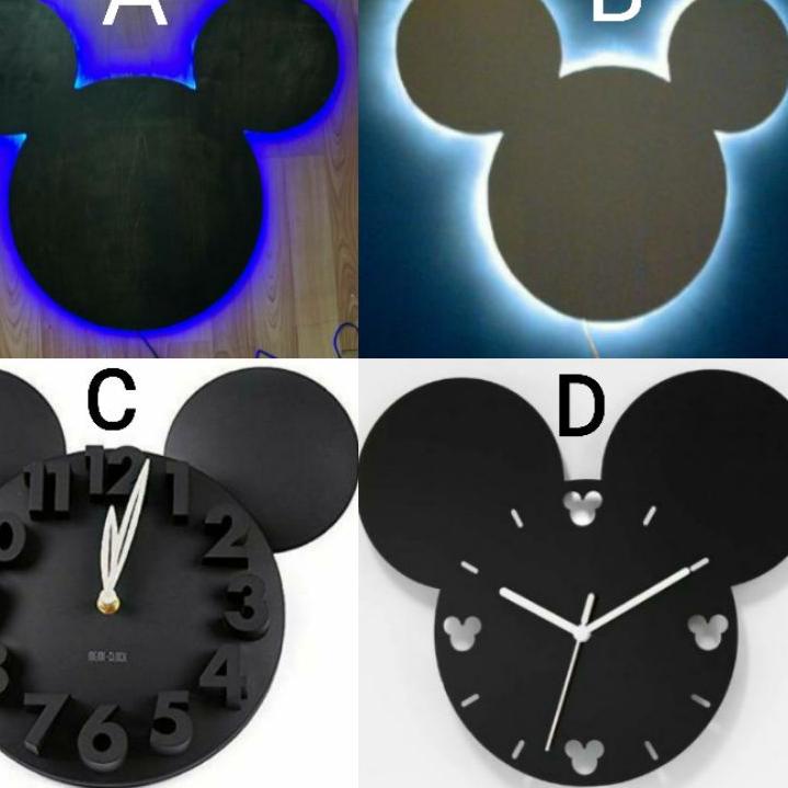 API969 Lampu hias Mickey mouse, jam dinding mickey |