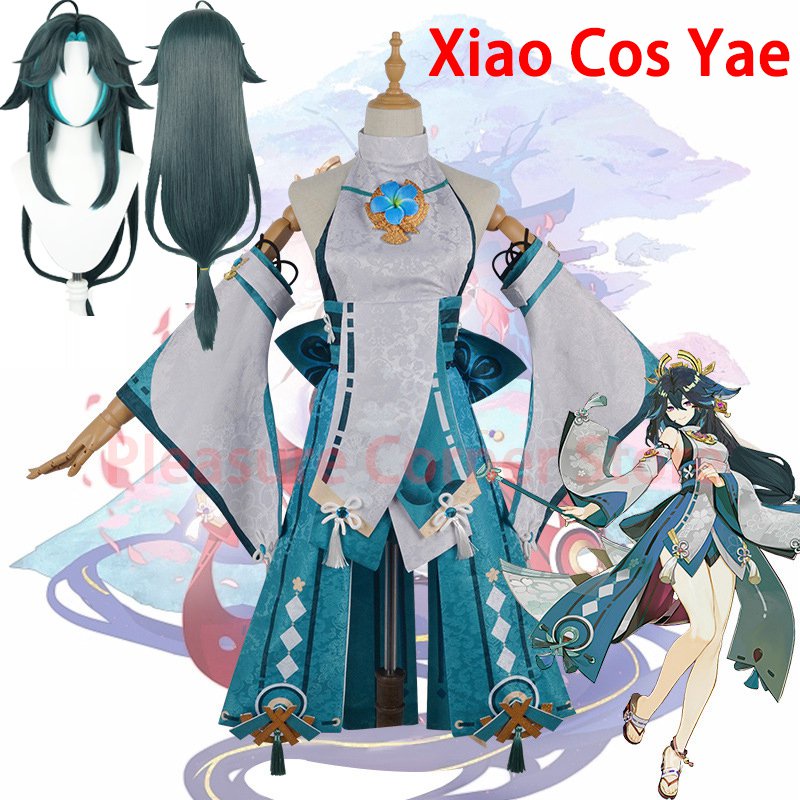 Genshin Impact 2023 New Version Xiao Genderswap Yae Cosplay Costume Heat Resistant Long Synthetic Xi