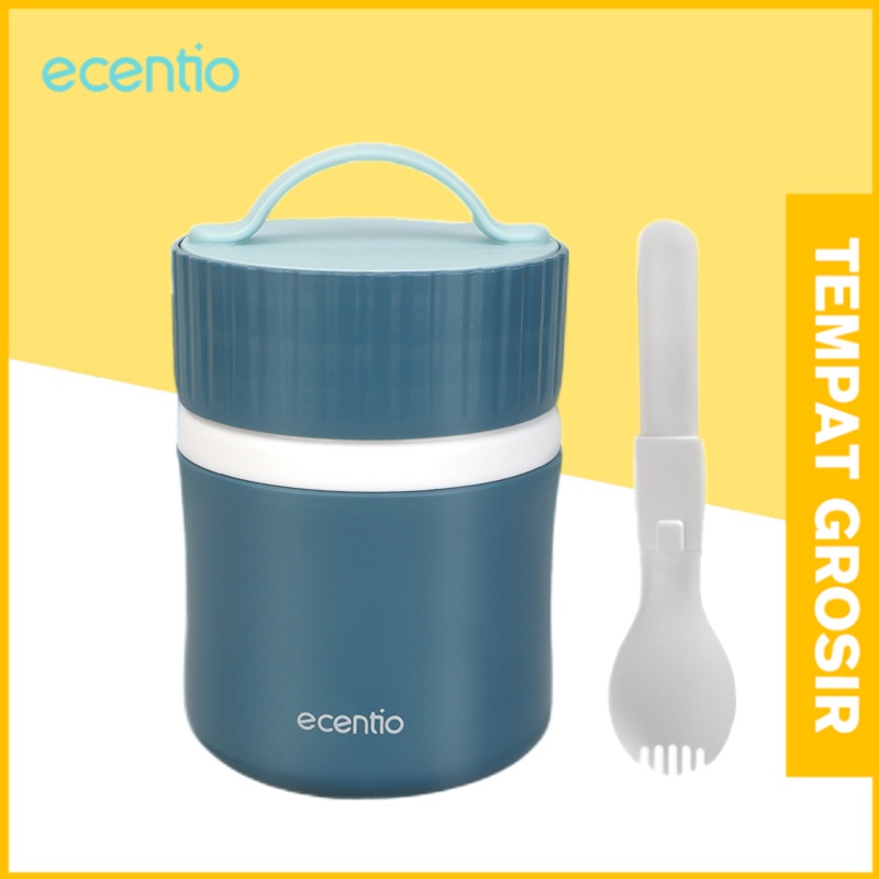 ecentio 480ml portable plastic soup cup Blue anti tumpah breakfast cup tempat sup cangkir sup