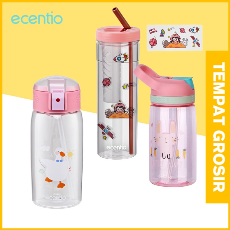 ecentio botol minum anak sekolah 500ml/780ml/botol air minum anak tumbler minum portable Berbahan Plastik BPA Free lucu Sippy Cup/BPA Free