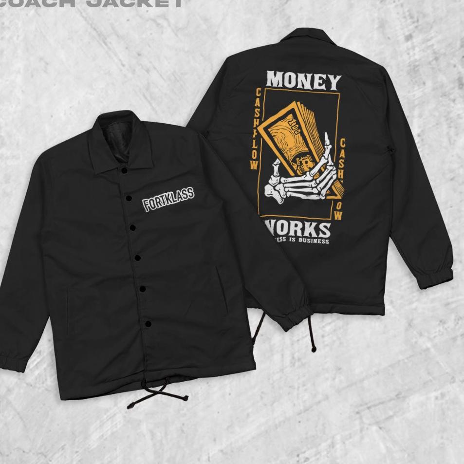 ✨Mall✨ FortKlass Work Hitam Jaket Coach Pria Jaket Parasut Unisex gas !!