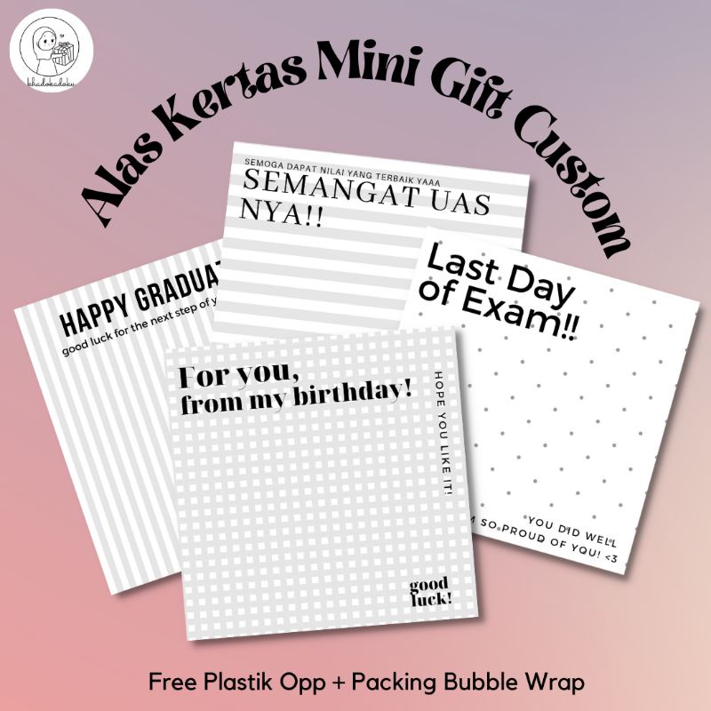 

(PER PCS) ALAS MINI GIFT 10 CM KARTU UCAPAN VIRAL TIKTOK MURAH