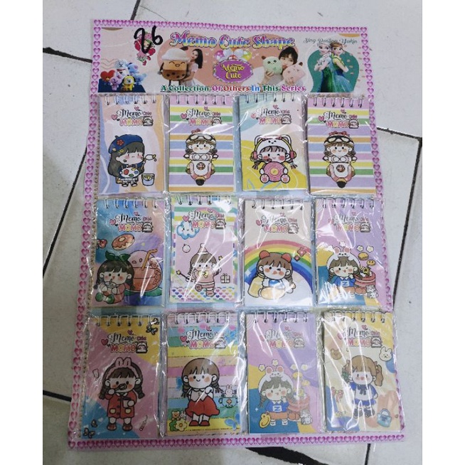 

Mainan Memo spiral / Notes spiral karakter kartun Korea lucu isi 12pcs