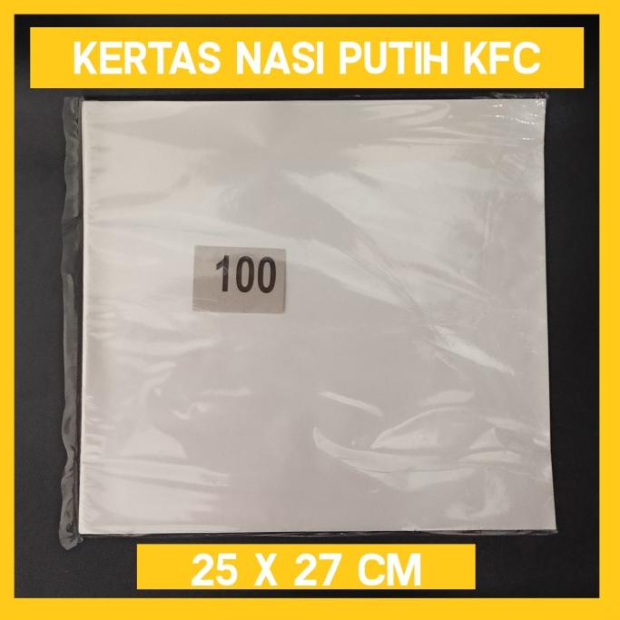 

STAR KERTAS NASI / BURGER WARNA PUTIH UKURAN 25 X 27 CM ISI 100 PCS