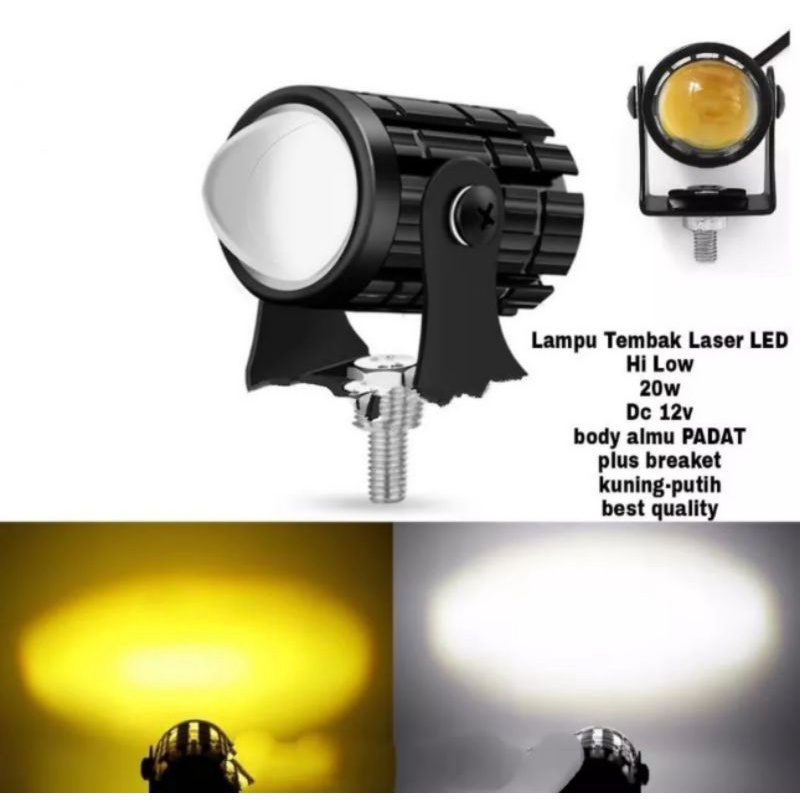 Promo lampu tembak laser gun 2warna hi/low super 12watt mio beat scopy rxking dll sudah lengkap breket tambahan berkualitas anti air