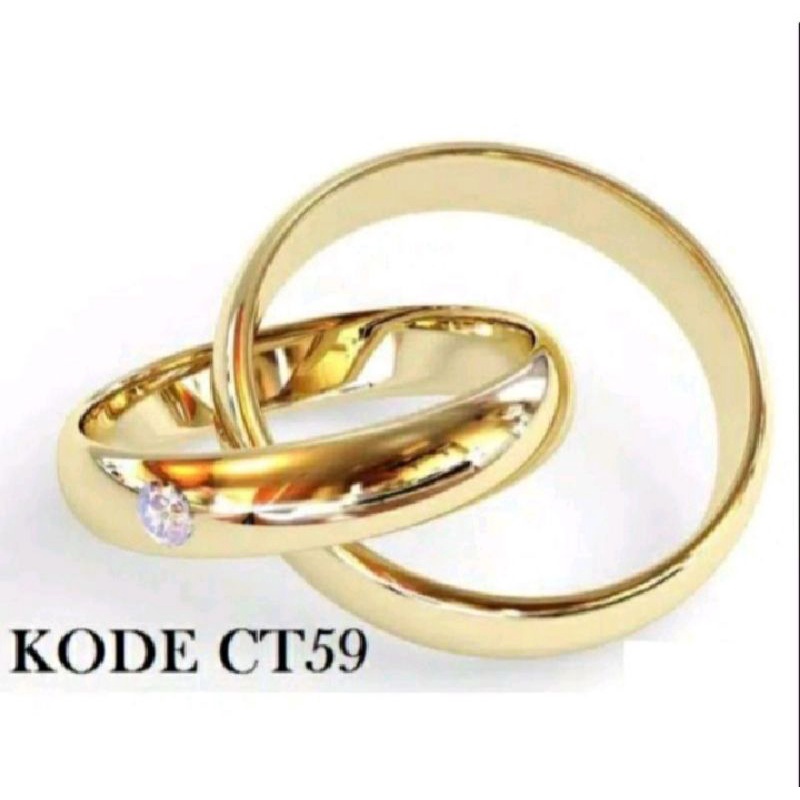 cincin titanium polos permata satuan CT59
