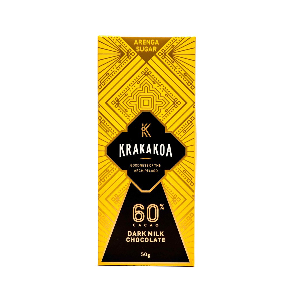 

Krakakoa, Arenga 60% Dark Milk Chocolate 50gr (No White Sugar Chocolate)-JktBar