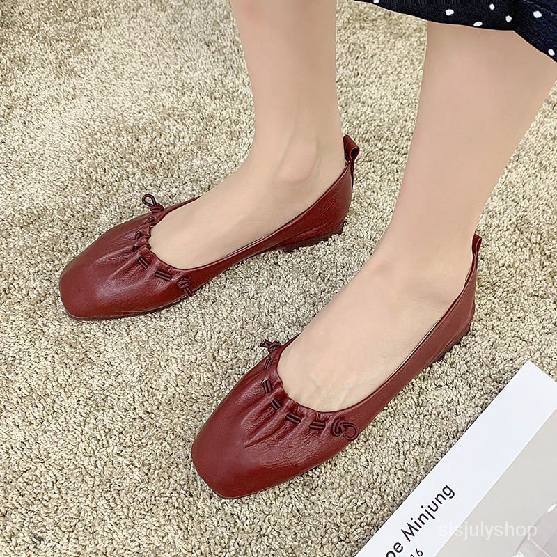 [✅BISA COD] #Sisjuly# Sandal wanita / sepatu wanita ukuran besar bagian bawah datar baru mulut dangk