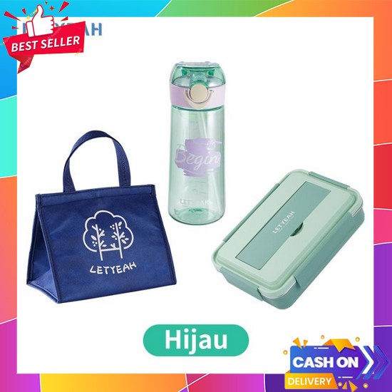 Kotak Makan Aesthetic Set Anak Tk Anti Tumpah Sekat Lunch Box Dewasa Kerja Stainless Sekolah Tempat 