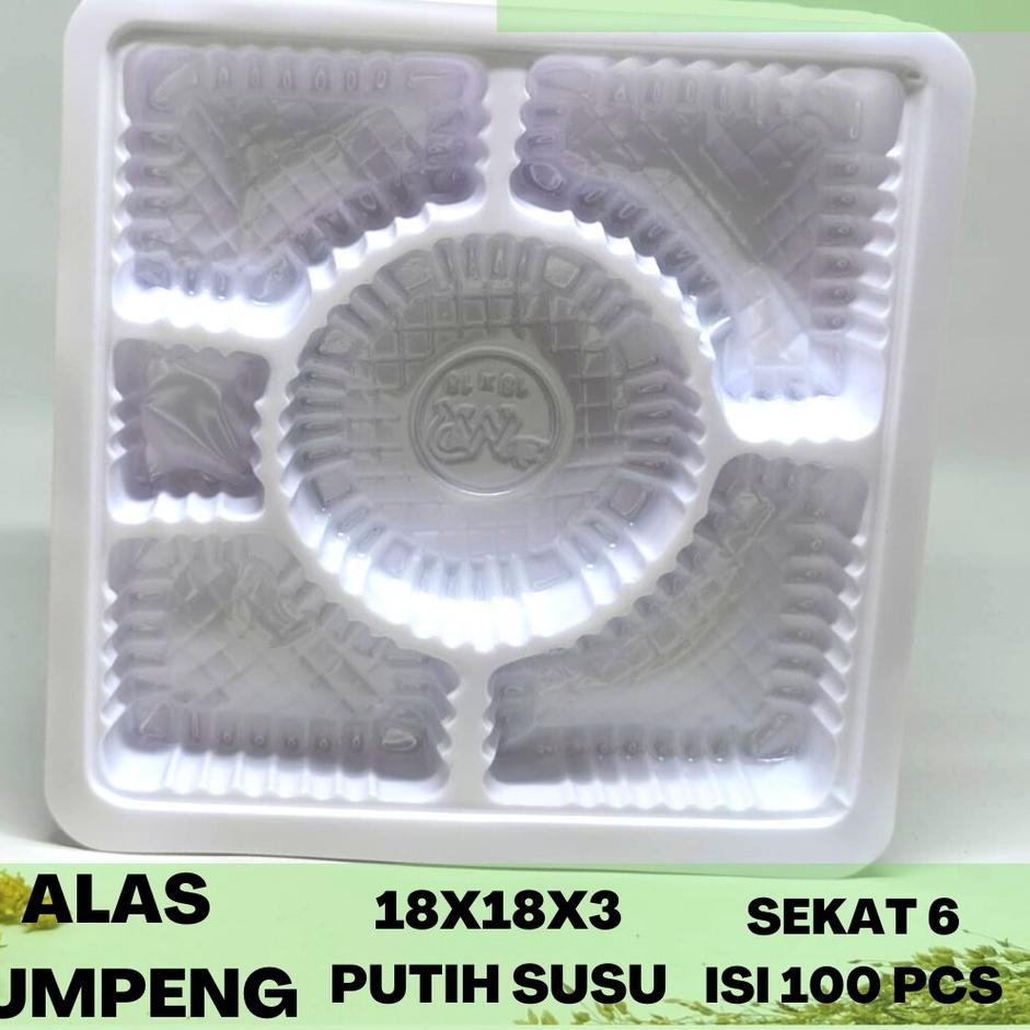 Produsen (Isi 100 Pcs) Mika Plastik Nasi Sekat 6 Alas Tumpeng (MP186-18X18X3) Hadir Berkualitas