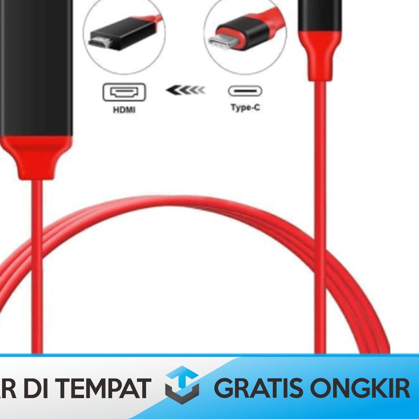 Terbaru | KP8 | KABEL CONVERTER TYPE C TO HDMI ADAPTOR HDMI KE TIPE C HDTV HP KE TV 2M