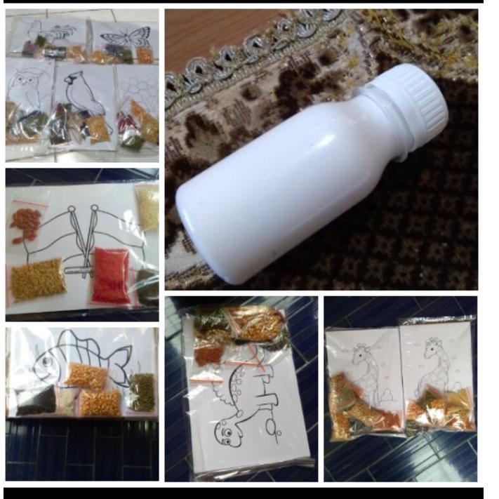 

[SHOPEE] kolase biji bijian tempel sendiri dan lem