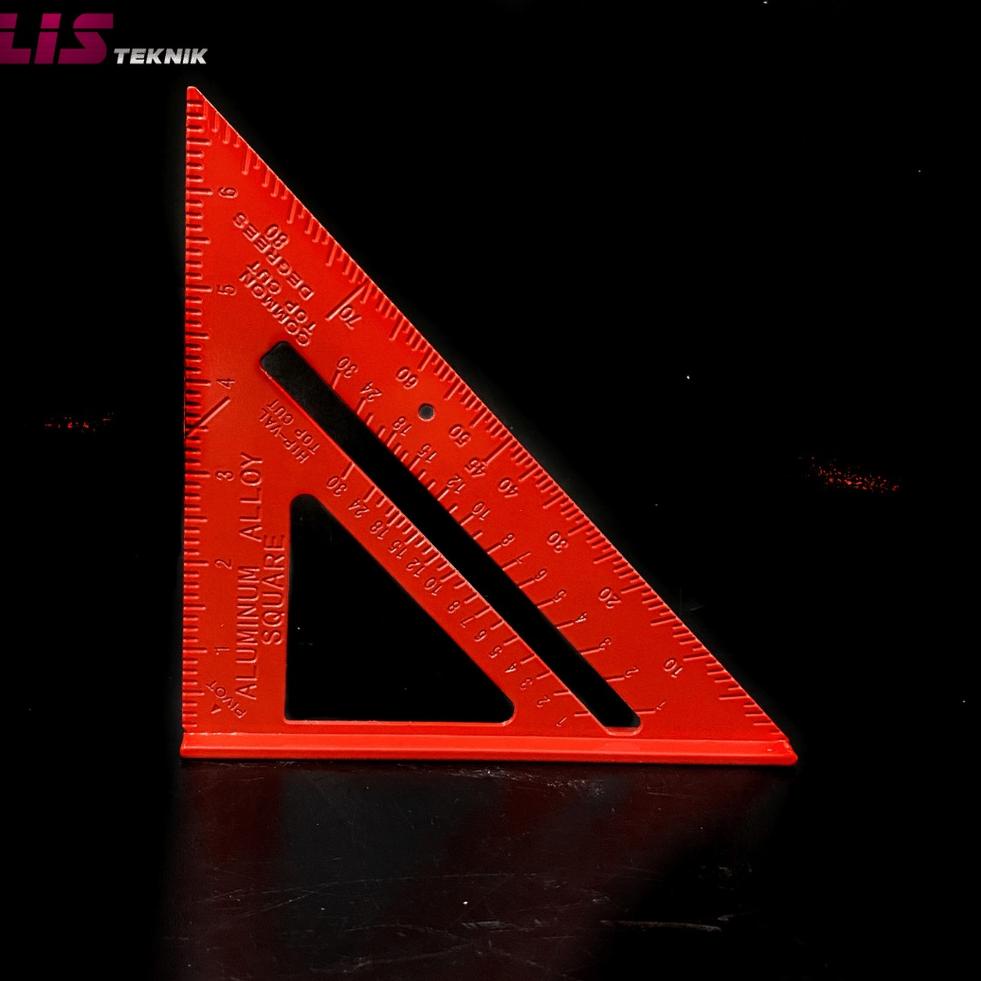 

[DISKON !!] Penggaris segitiga speed square 7inch alumunium woodworking alloy pengukur [KODE 961]