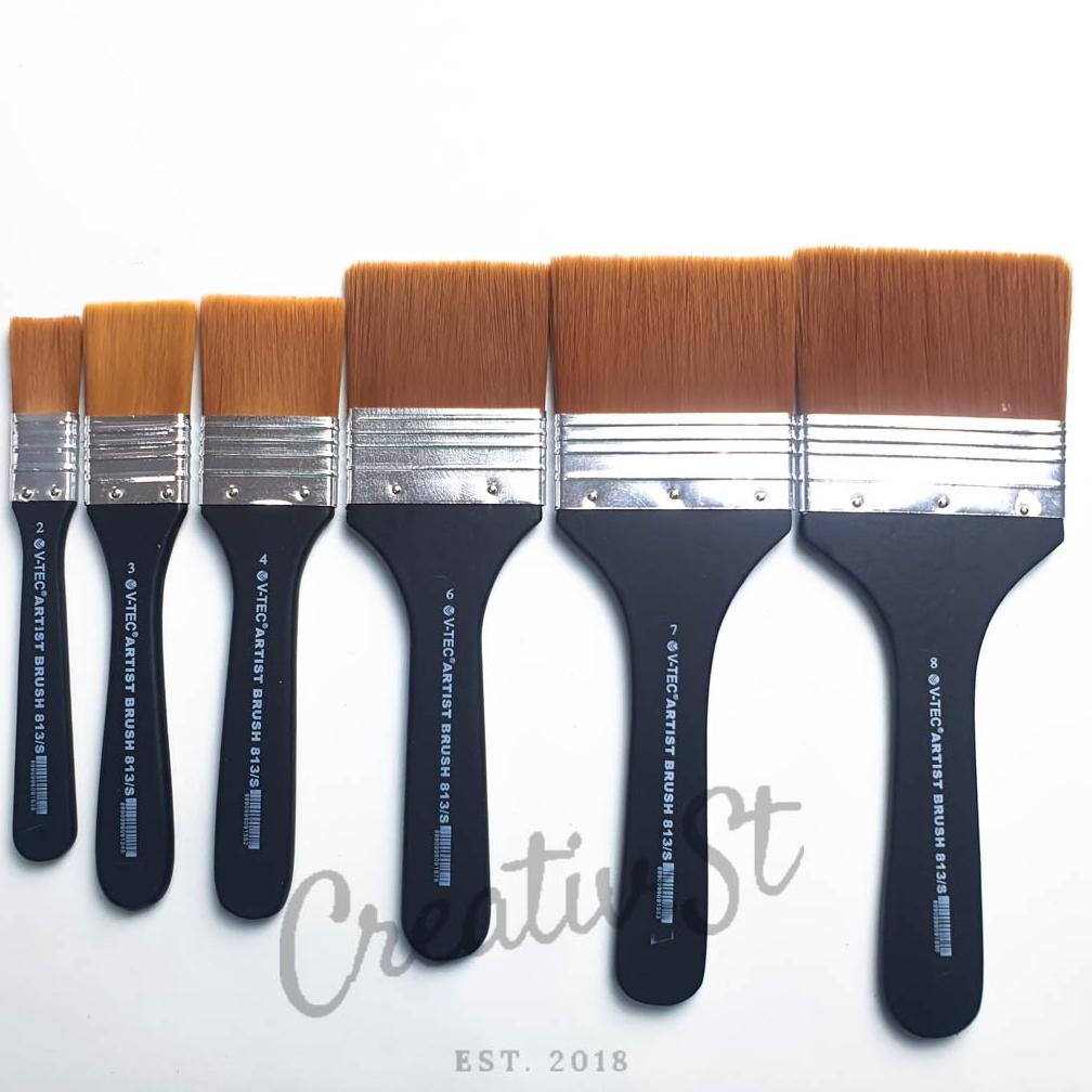 

G97561 Kuas Lukis Lebar V-tec 813 Short Black ☆Readystock
